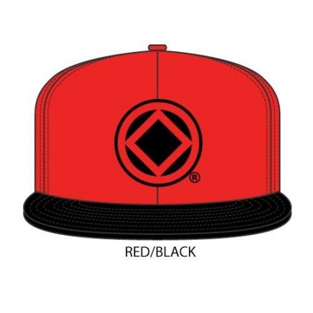 Anonymity Symbol Red Hat with black bill and red/black symbol