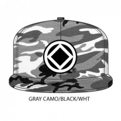 Anonymity Symbol Gray Camouflage Hat with white/black symbol