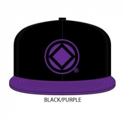 Anonymity Symbol Black Hat with purple bill and black/purple symbol