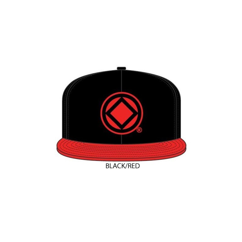 Anonymity Symbol Black Hat with red bill and black/red symbol