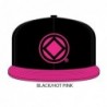 Anonymity Symbol Black Hat with hot pink bill and black/hot pink symbol