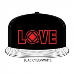 Love Hat Black with white bill and red/black symbol