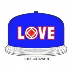 Love Hat Blue with white bill and red/white symbol