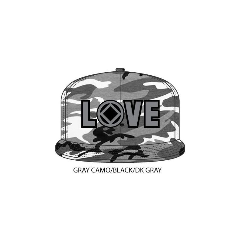 Love Hat Gray Camouflage and black/gray symbol