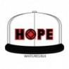 Hope Hat White with black bill and black/red symbol