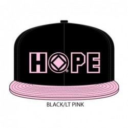 Hope Hat Black with pink bill and black/pink symbol