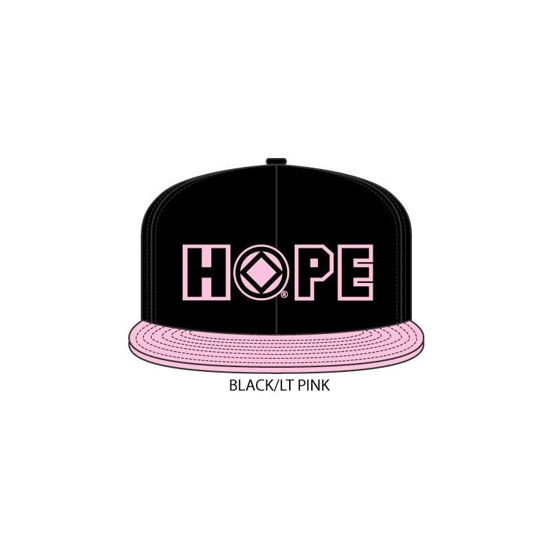 Hope Hat Black with pink bill and black/pink symbol
