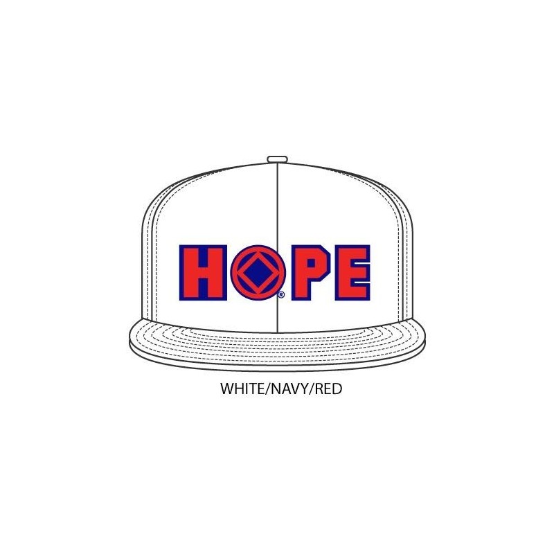 Hope Hat White with red/blue symbol