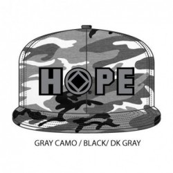 Hope Hat Gray Camouflage with gray/black symbol