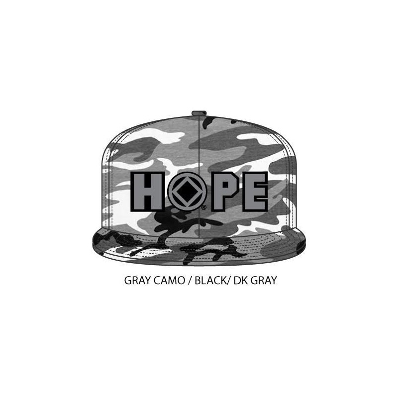 Hope Hat Gray Camouflage with gray/black symbol