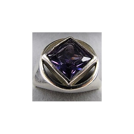 Men's Purple Amethyst Ring .925 Silver