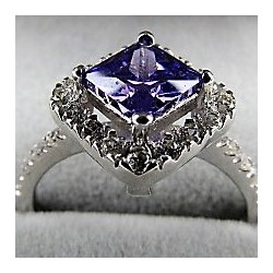 Special Purple Amethyst with CZ Ring .925 Silver