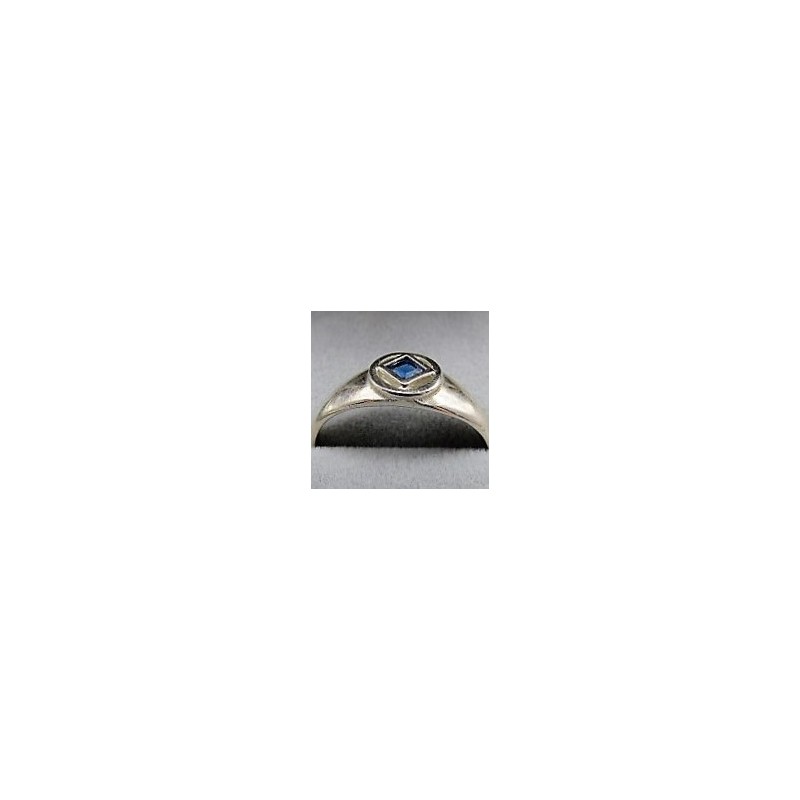 Small Service Ring with Blue Sapphire .925 Silver