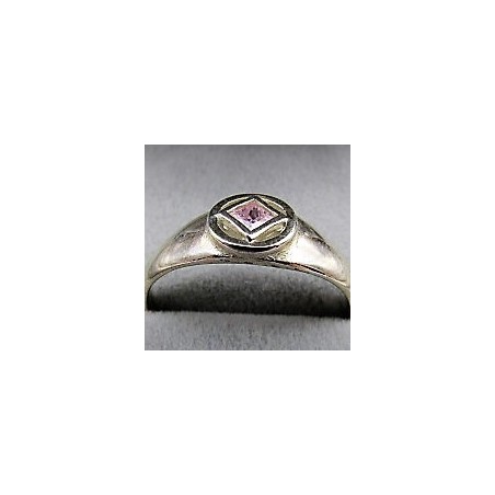 Small Service Ring with Pink Sapphire .925 Silver