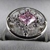 Service Ring with Pink Sapphire and CZ .925 Silver