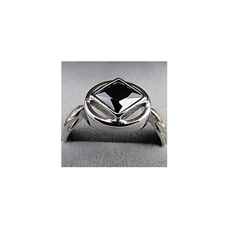 Service Black Agate Ring .925 Silver